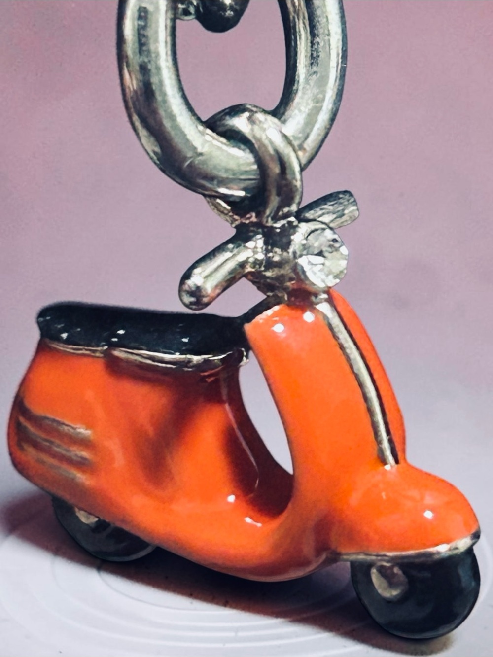 COACH Enameled Scooter w/Crystal Headlamp Bag Charm/Keyring - Picture 2 of 6
